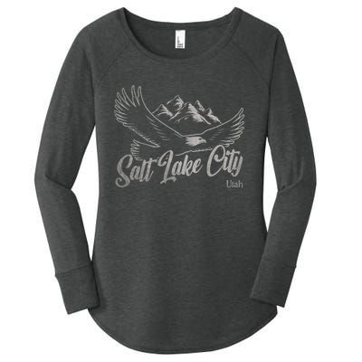 Vintage Salt Lake City Utah Mountains Hiking Outdoors Women's Perfect Tri Tunic Long Sleeve Shirt