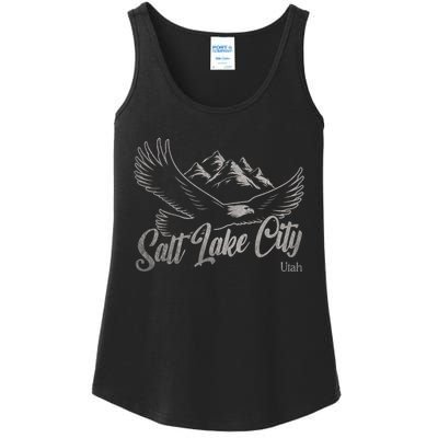 Vintage Salt Lake City Utah Mountains Hiking Outdoors Ladies Essential Tank