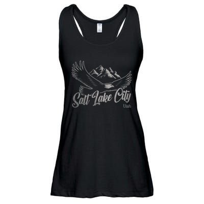 Vintage Salt Lake City Utah Mountains Hiking Outdoors Ladies Essential Flowy Tank