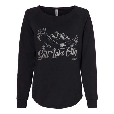 Vintage Salt Lake City Utah Mountains Hiking Outdoors Womens California Wash Sweatshirt