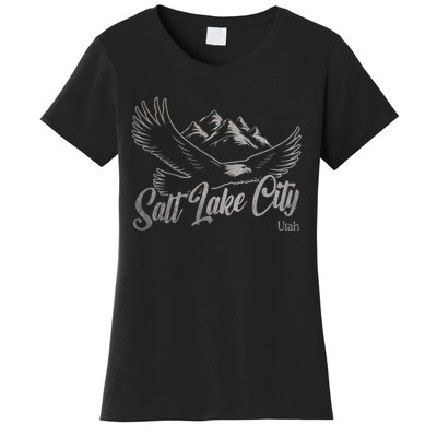 Vintage Salt Lake City Utah Mountains Hiking Outdoors Women's T-Shirt