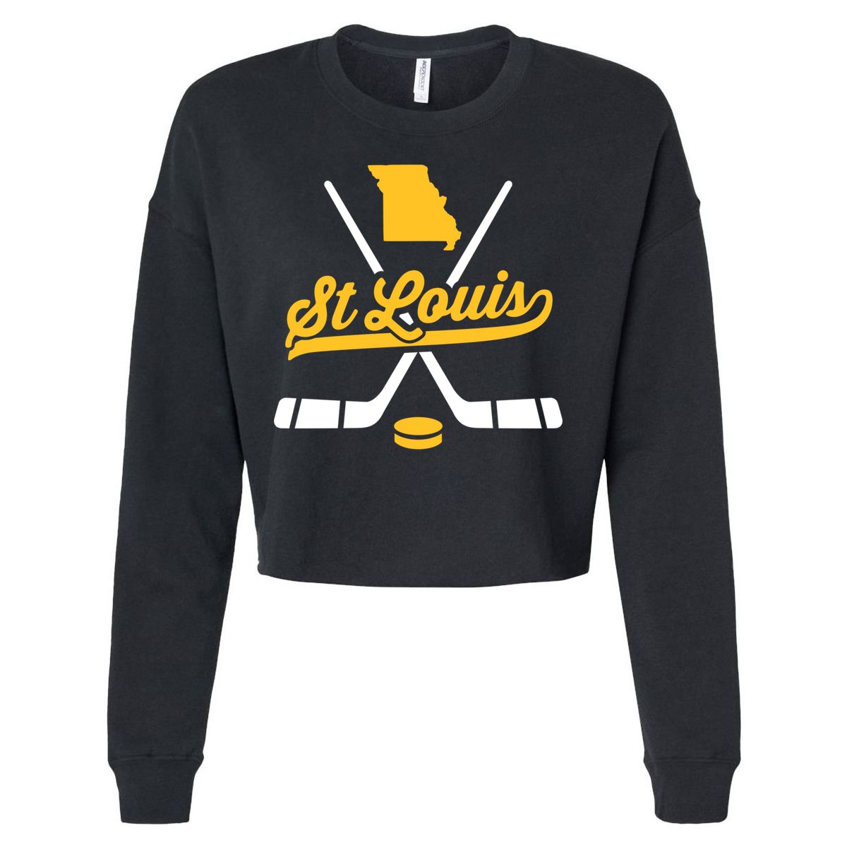 Vintage St Louis Ice Hockey Sticks Sports Team Fan Gift Cropped Pullover Crew