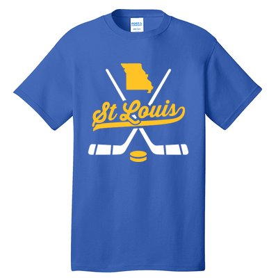 Vintage St Louis Ice Hockey Sticks Sports Team Fan Gift Tall T-Shirt