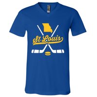 Vintage St Louis Ice Hockey Sticks Sports Team Fan Gift V-Neck T-Shirt