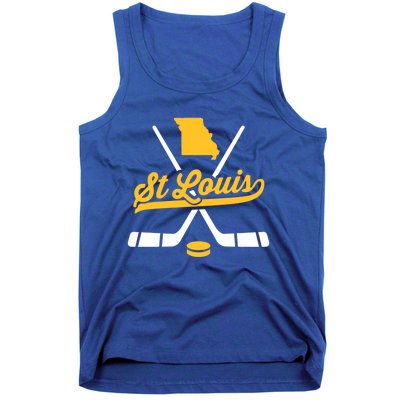 Vintage St Louis Ice Hockey Sticks Sports Team Fan Gift Tank Top