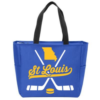 Vintage St Louis Ice Hockey Sticks Sports Team Fan Gift Zip Tote Bag