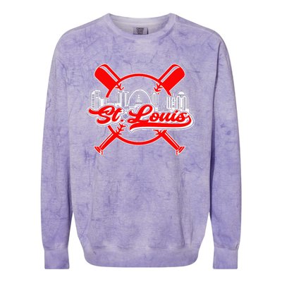 Vintage St. Louis Baseball Colorblast Crewneck Sweatshirt