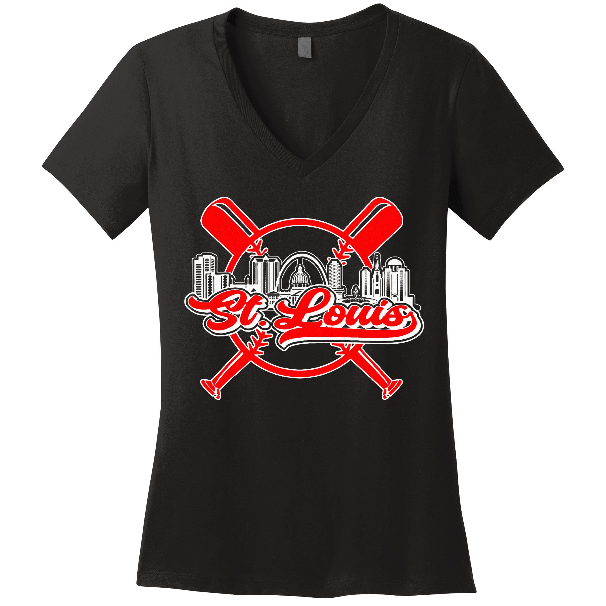 Vintage St. Louis Baseball Women's V-Neck T-Shirt