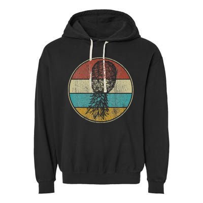 Vintage Swinger Lifestyle Retro Upside Down Pineapple Garment-Dyed Fleece Hoodie