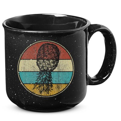 Vintage Swinger Lifestyle Retro Upside Down Pineapple 15oz Campfire Ceramic Mug