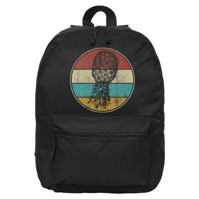 Vintage Swinger Lifestyle Retro Upside Down Pineapple 16 in Basic Backpack