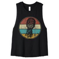 Vintage Swinger Lifestyle Retro Upside Down Pineapple Women's Racerback Cropped Tank