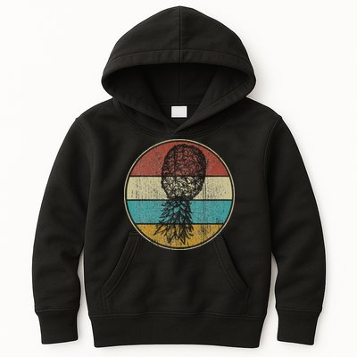 Vintage Swinger Lifestyle Retro Upside Down Pineapple Kids Hoodie