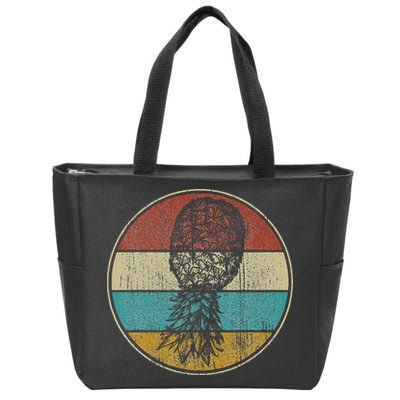 Vintage Swinger Lifestyle Retro Upside Down Pineapple Zip Tote Bag
