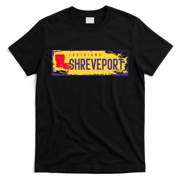 Vintage Sign Louisiana Map Shreveport Hometown Pride T-Shirt