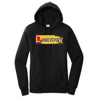 Vintage Sign Louisiana Map Shreveport Hometown Pride Women's Pullover Hoodie