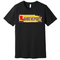 Vintage Sign Louisiana Map Shreveport Hometown Pride Premium T-Shirt