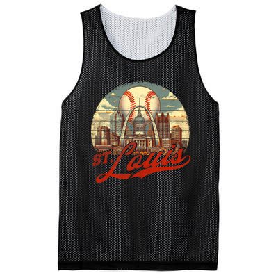 Vintage St. Louis Skyline Game Day Retro Baseball Mesh Reversible Basketball Jersey Tank