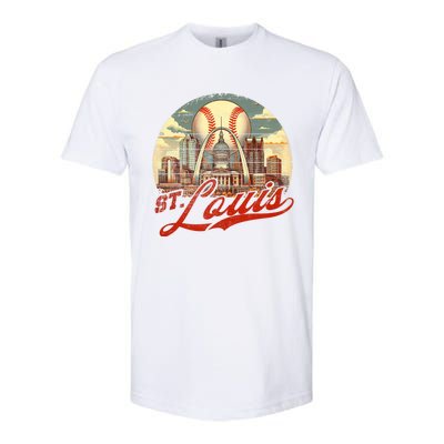 Vintage St. Louis Skyline Game Day Retro Baseball Softstyle® CVC T-Shirt