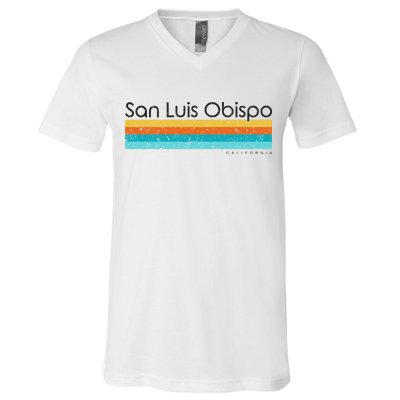 Vintage San Luis Obispo California Ca Retro Design V-Neck T-Shirt