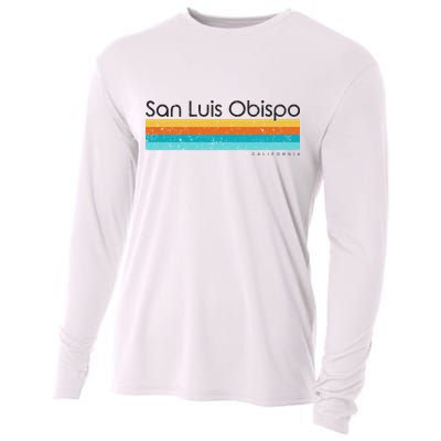 Vintage San Luis Obispo California Ca Retro Design Cooling Performance Long Sleeve Crew