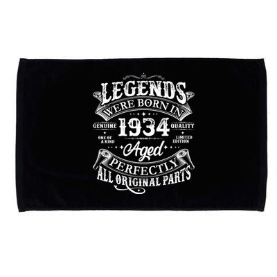 Vintage Scroll Legends Were Born In 1934 Aged Perfectly 90th Birthday Microfiber Hand Towel