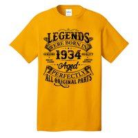 Vintage Scroll Legends Were Born In 1934 Aged Perfectly 90th Birthday Tall T-Shirt