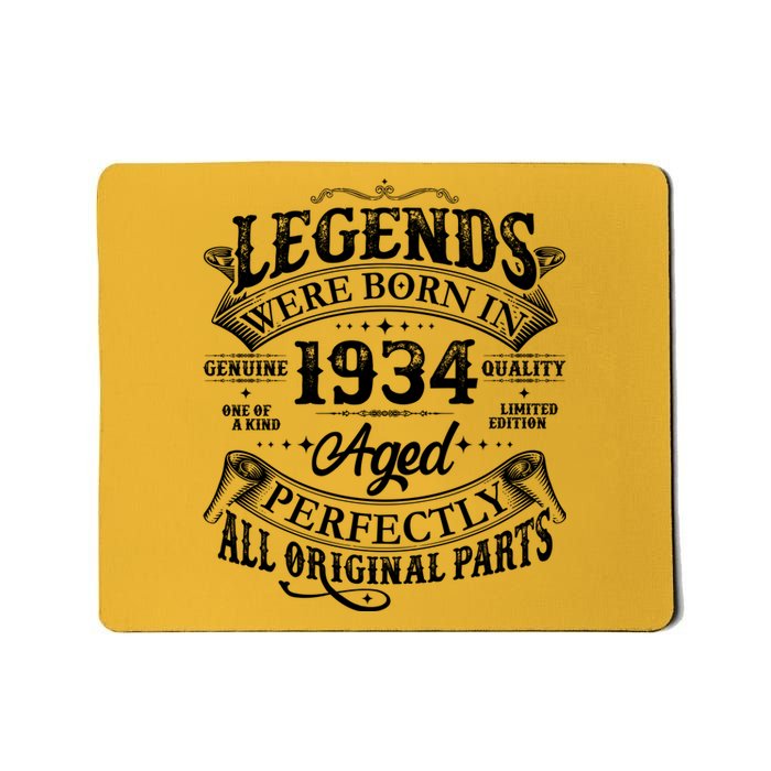 Vintage Scroll Legends Were Born In 1934 Aged Perfectly 90th Birthday Mousepad