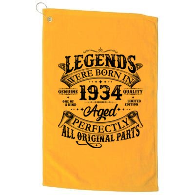 Vintage Scroll Legends Were Born In 1934 Aged Perfectly 90th Birthday Platinum Collection Golf Towel