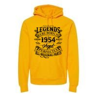 Vintage Scroll Legends Were Born In 1954 Aged Perfectly 70th Birthday Premium Hoodie