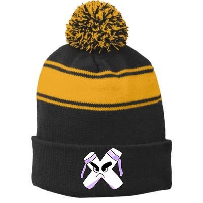 Villain Strong Letter X Alphabet Lore Stripe Pom Pom Beanie