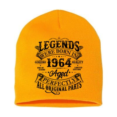 Vintage Scroll Legends Were Born In 1964 Aged Perfectly 60th Birthday Short Acrylic Beanie