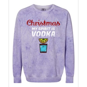 Vodka Spirit Lemon Graphic My Christmas Spirit Gift Colorblast Crewneck Sweatshirt