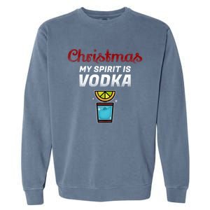 Vodka Spirit Lemon Graphic My Christmas Spirit Gift Garment-Dyed Sweatshirt