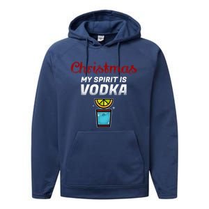 Vodka Spirit Lemon Graphic My Christmas Spirit Gift Performance Fleece Hoodie