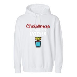 Vodka Spirit Lemon Graphic My Christmas Spirit Gift Garment-Dyed Fleece Hoodie