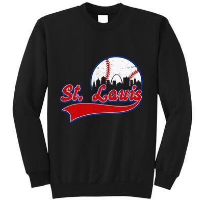 Vintage St. Louis City Downtown Skylines Baseball Fans Lover Sweatshirt