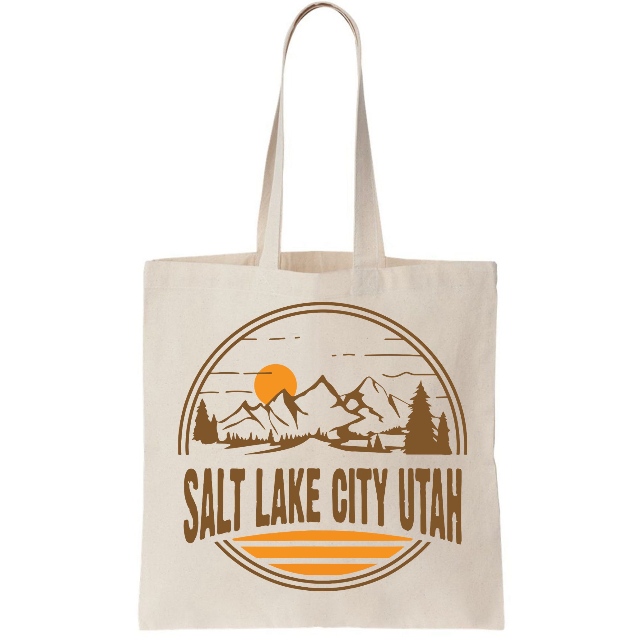 Vintage Salt Lake City Utah Mountain Hiking Souvenir Print Bag