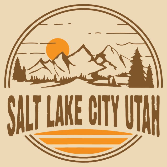 Vintage Salt Lake City Utah Mountain Hiking Souvenir Print Bag