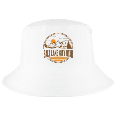 Vintage Salt Lake City Utah Mountain Hiking Souvenir Print Cool Comfort Performance Bucket Hat