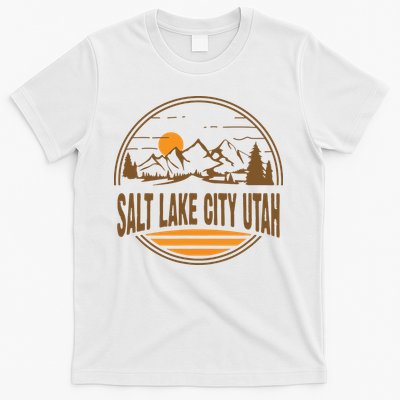 Vintage Salt Lake City Utah Mountain Hiking Souvenir Print T-Shirt