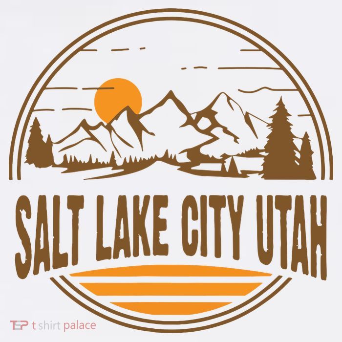 Vintage Salt Lake City Utah Mountain Hiking Souvenir Print T-Shirt