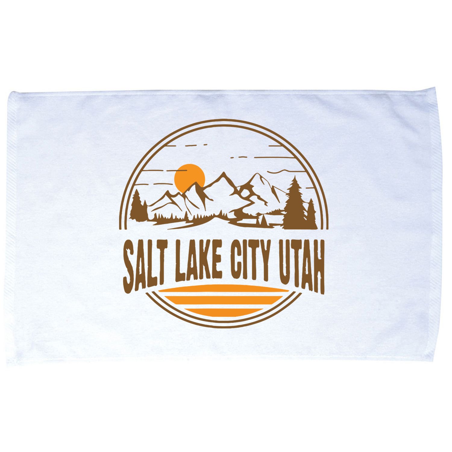 Vintage Salt Lake City Utah Mountain Hiking Souvenir Print Microfiber Hand Towel