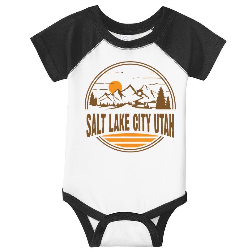 Vintage Salt Lake City Utah Mountain Hiking Souvenir Print Infant Baby Jersey Bodysuit
