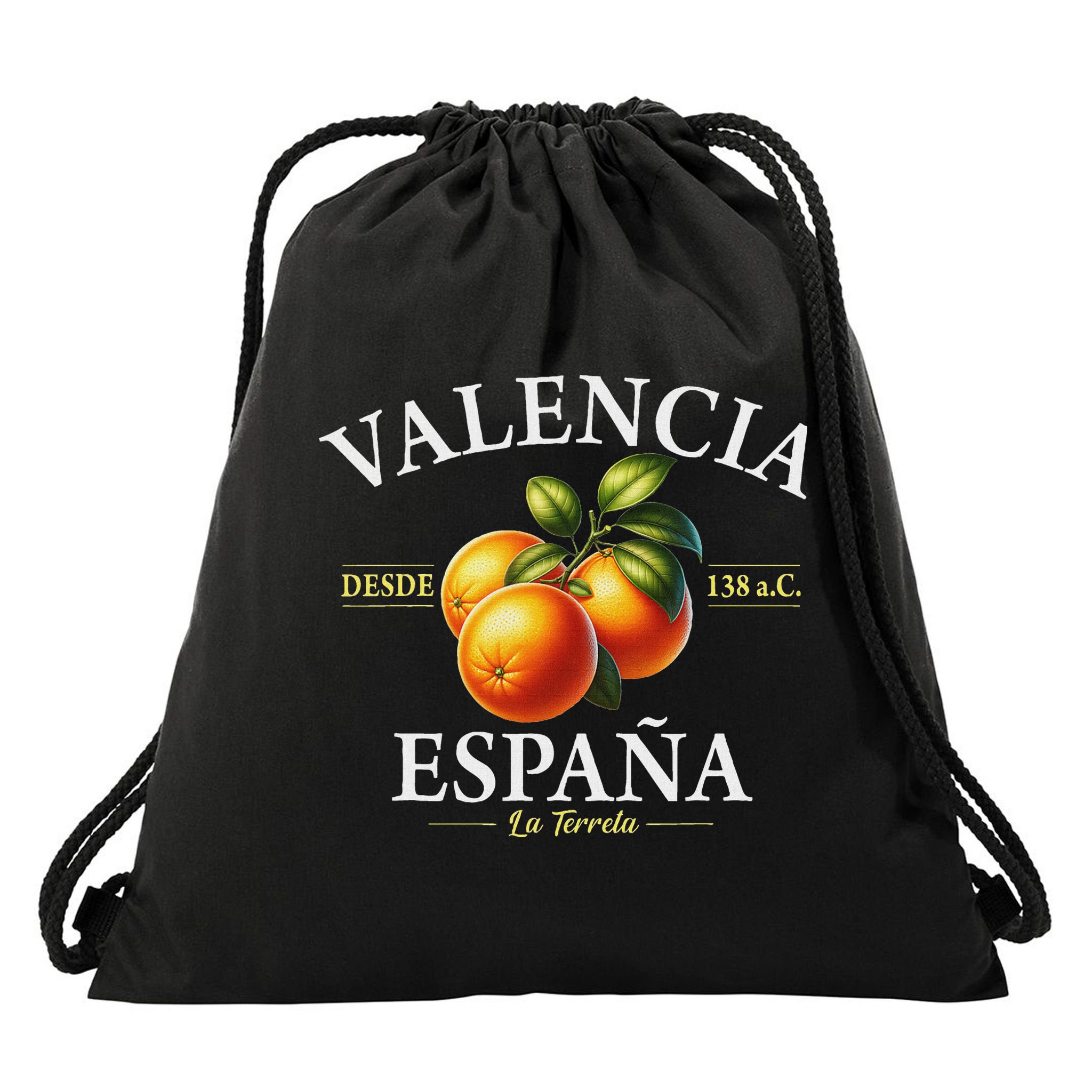 Valencia Spain La Terreta Oranges Since 138 Bc Drawstring Bag