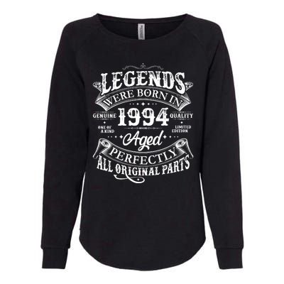 Vintage Scroll Legends Were Born In 1994 Aged Perfectly 30th Birthday Womens California Wash Sweatshirt