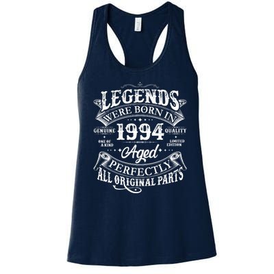 Vintage Scroll Legends Were Born In 1994 Aged Perfectly 30th Birthday Women's Racerback Tank