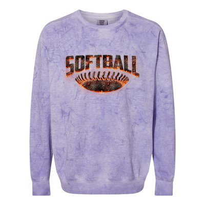 Vintage Softball Logo Colorblast Crewneck Sweatshirt