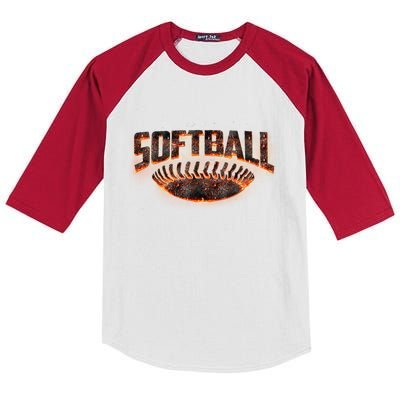 Vintage Softball Logo Kids Colorblock Raglan Jersey