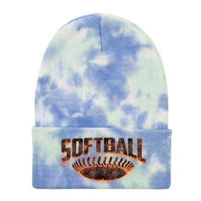 Vintage Softball Logo Tie Dye 12in Knit Beanie